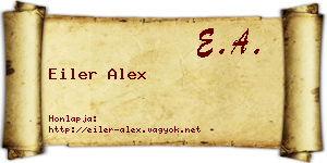 Eiler Alex névjegykártya